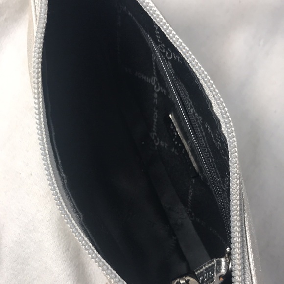 St John Metallic Silver Women's Textured Leather Mini  Handbag Evening Purse - Picture 7 of 7